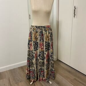 Options by Worthington Colorful Block Bohemian flare Women's Maxi Skirt Medium